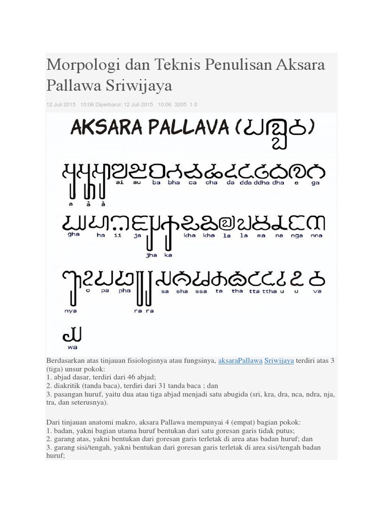 Morfologi dan Penulisan Aksara Pallawa | PDF