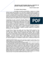 Laicidad, Simbolos Religiosos e Instituciones Públicas. A Propósito de