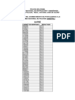 Resultados examen médico postulantes ANAPOL