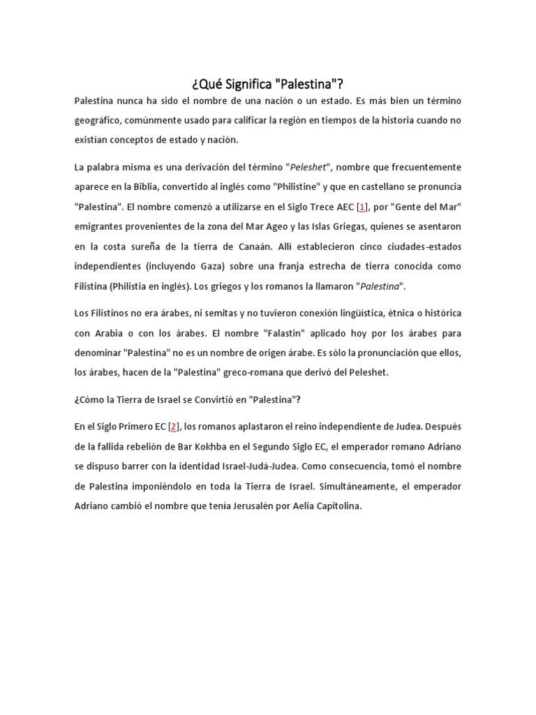 Origen Del Nombre Palestina | PDF