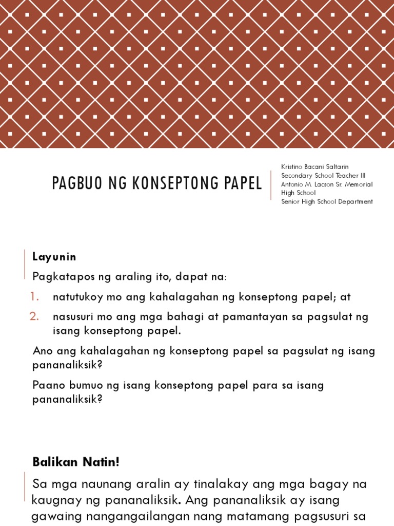 BPagbuo NG Konseptong Papel | PDF