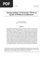 Europeanizing' Civil Society NGOs As Agents of Political Socialization