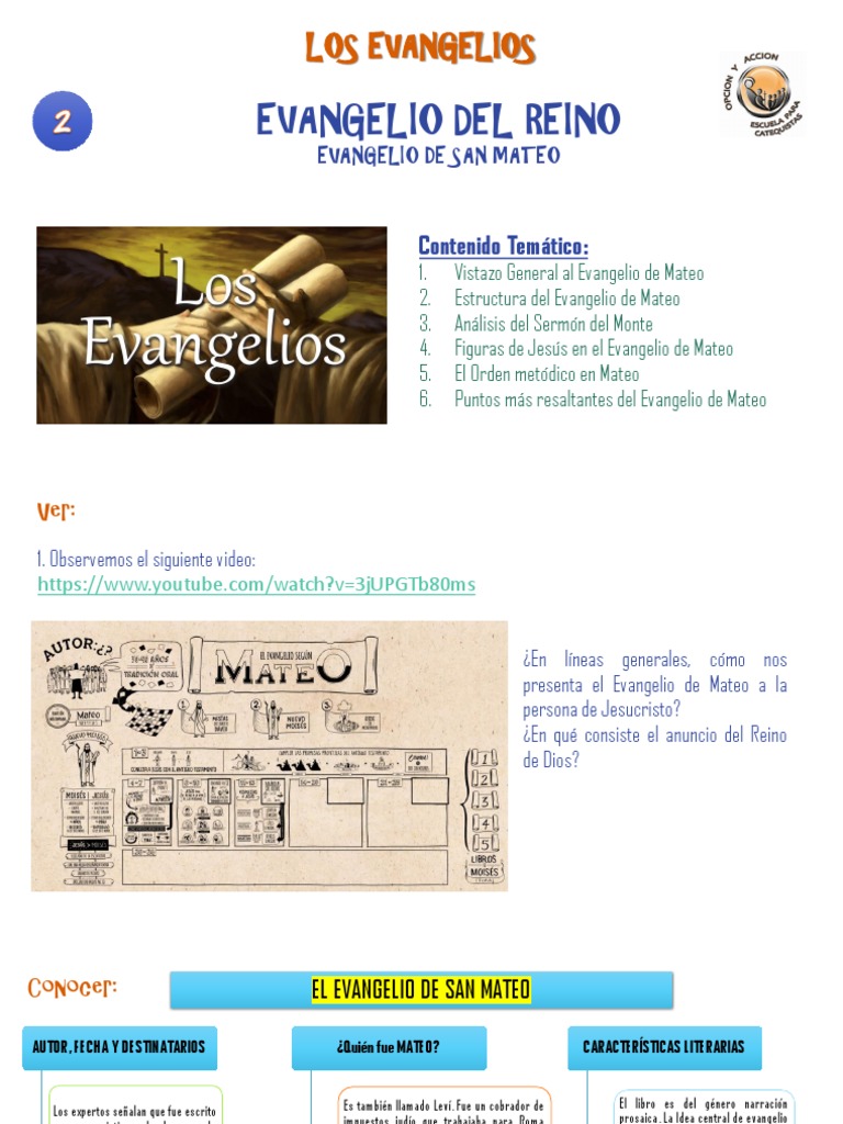2 - Evangelios - SAN MATEO - EL EVANGELIO DEL REINO | PDF | Evangelio ...