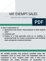 VAT EXEMPT AGRICULTURAL SALES