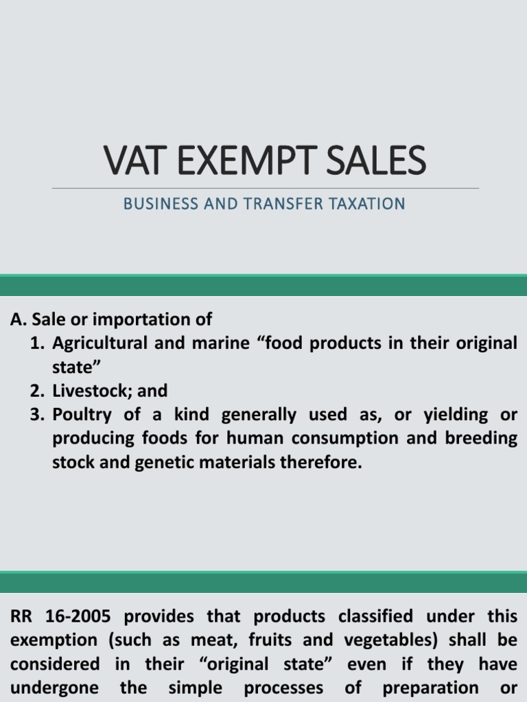 VatExemptSales (1) 3 PDF Value Added Tax Financial Transaction