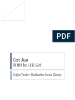 SY MCA Core Java Unit-I 2019-20 Part-I PDF