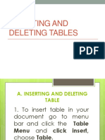 Inserting and Deleting Tables