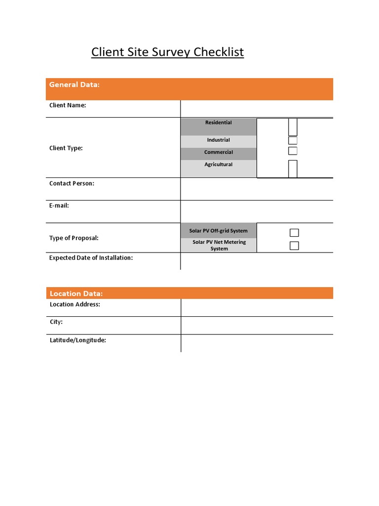 Site Survey Checklist PDF