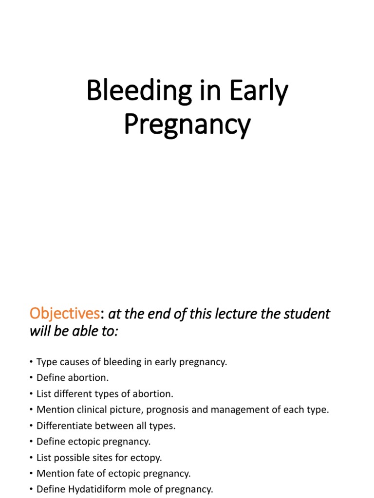 Bleeding in Early Pregnancy | PDF