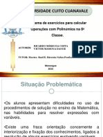 Sistema de Exercícios para Calcular Operações Com Polinómios Na 8 Classe.