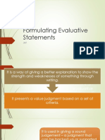 Evaluating Evaluative Statements