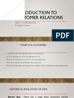 Introduction To Customer Relations