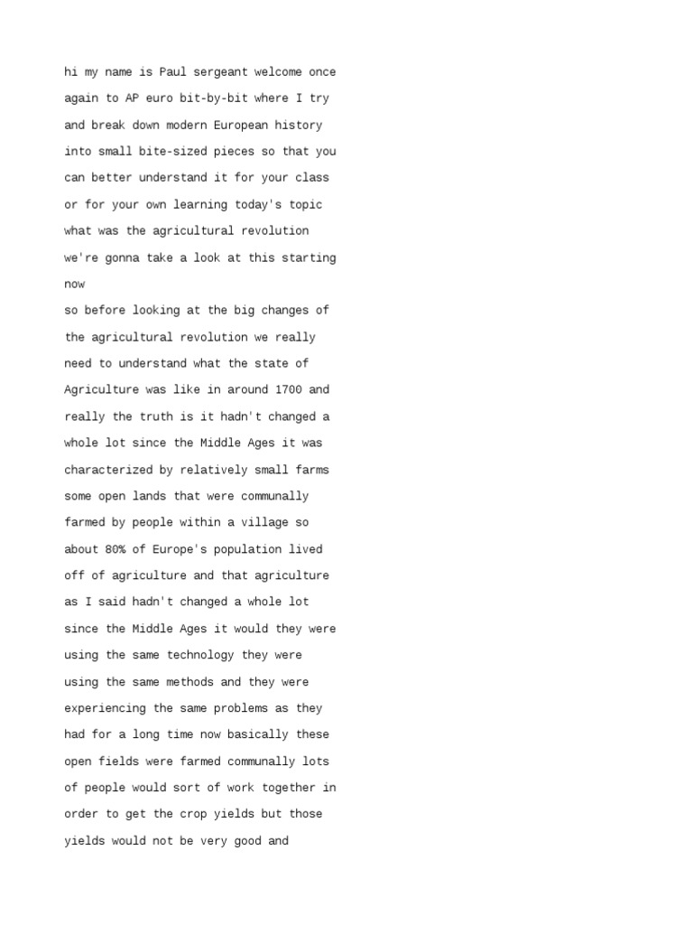 What Was The Agricultural Revolution AP Euro Bit by Bit 23 English