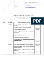 PLANIFICAREA ACTIVITĂȚILOR COMISIEI METODICE 2018