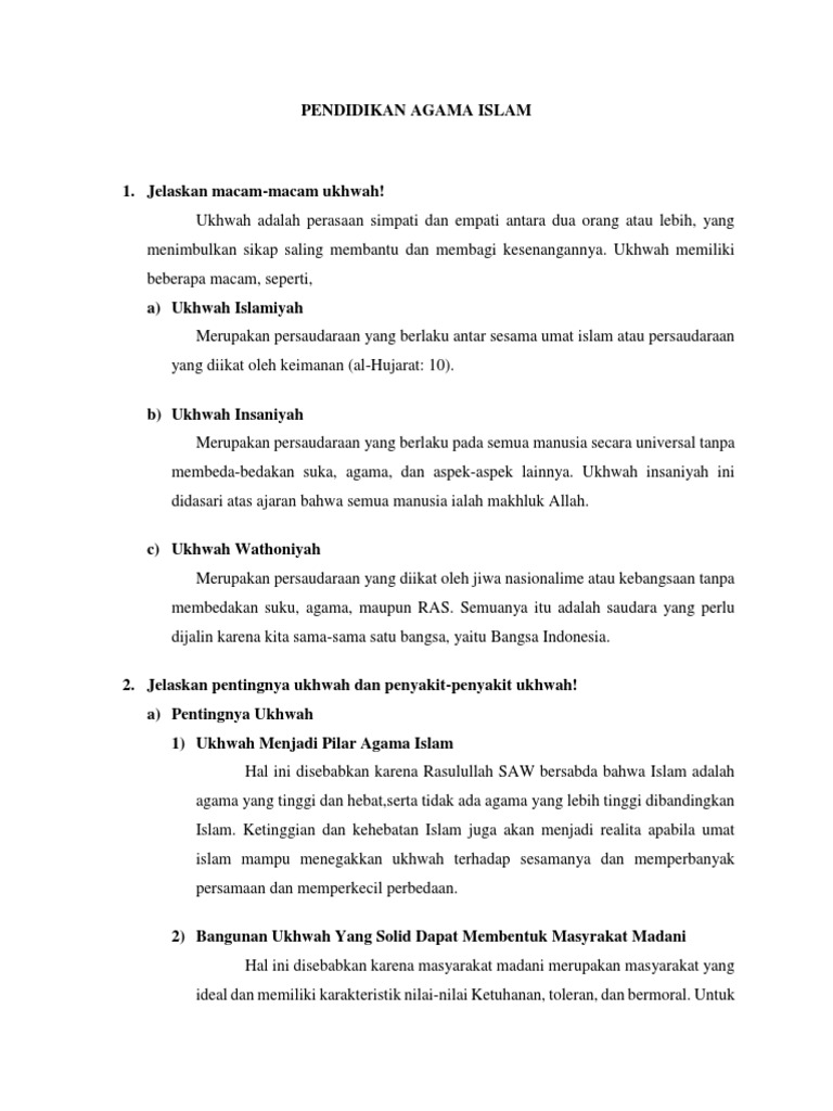 Pendidikan Agama Islam Uas Pdf