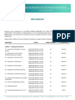 Declaração de matrícula em curso de Osteopatia