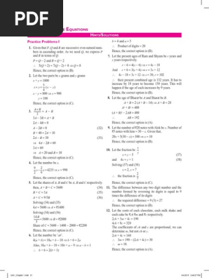 Problem Solving in Algebraic Equations | PDF