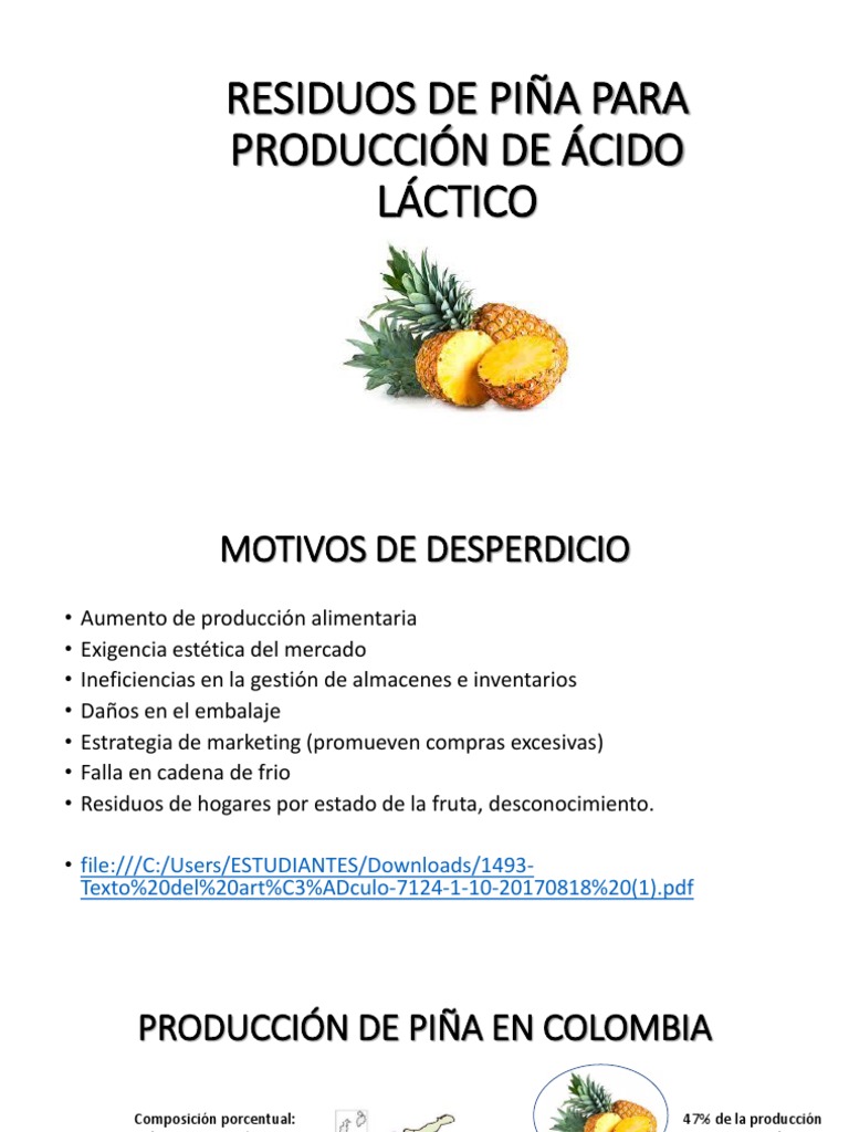 Residuos de Piña para Producción de Ácido Láctico | PDF