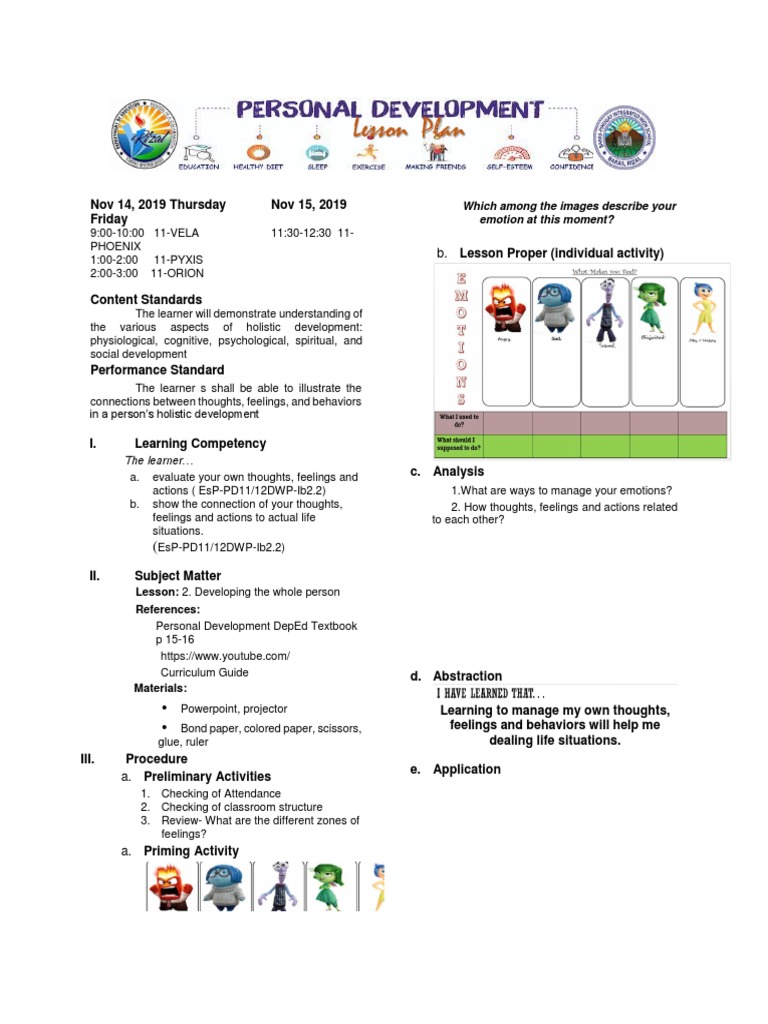 5_Lesson plan in Personal Development