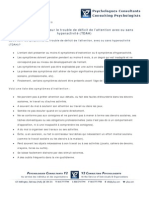 Questions Réponses Sur Le Trouble de Déficit de L'attention Avec Ou Sans Hyperactivité TDAH