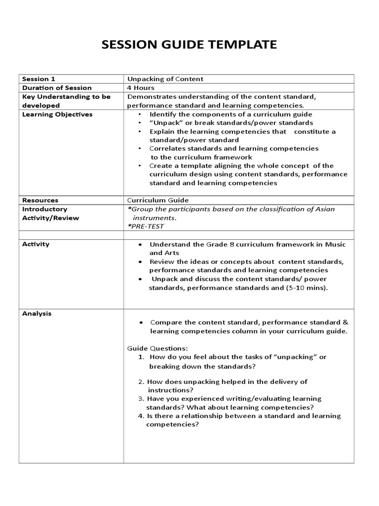 Session Guide Music | PDF