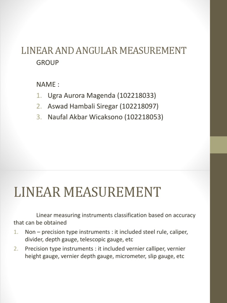 Linear and Angular Measurement | PDF