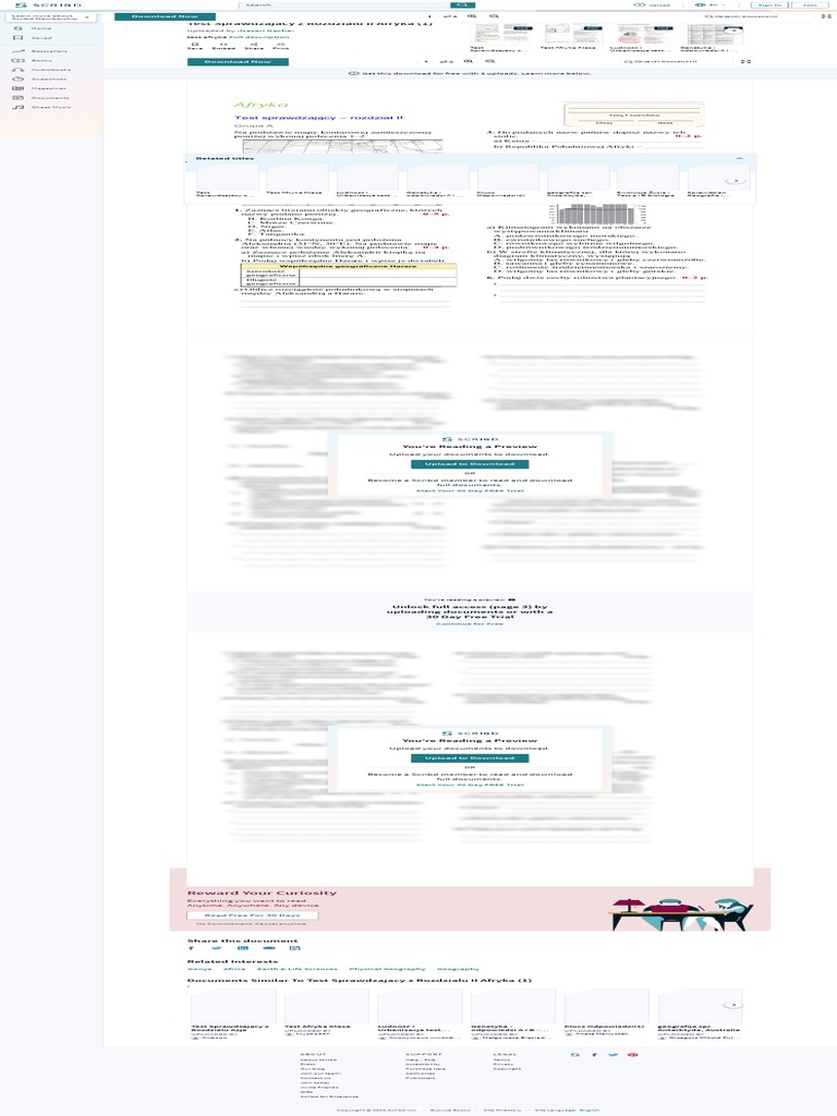 Sprawdzian Z Geografii Klasa 7 Dział 4 Pdf