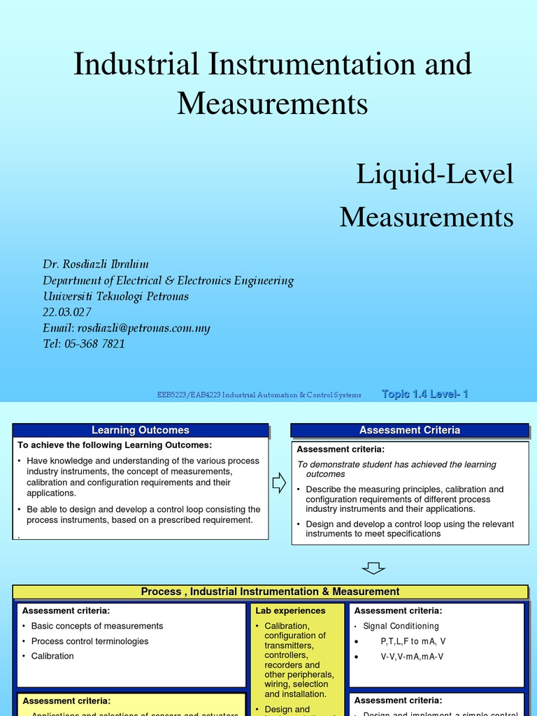 Liquid Level Measurement Techniques | PDF | Control System | Pressure