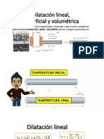 Dilatación lineal, superficial y volumétrica: efectos y cálculos