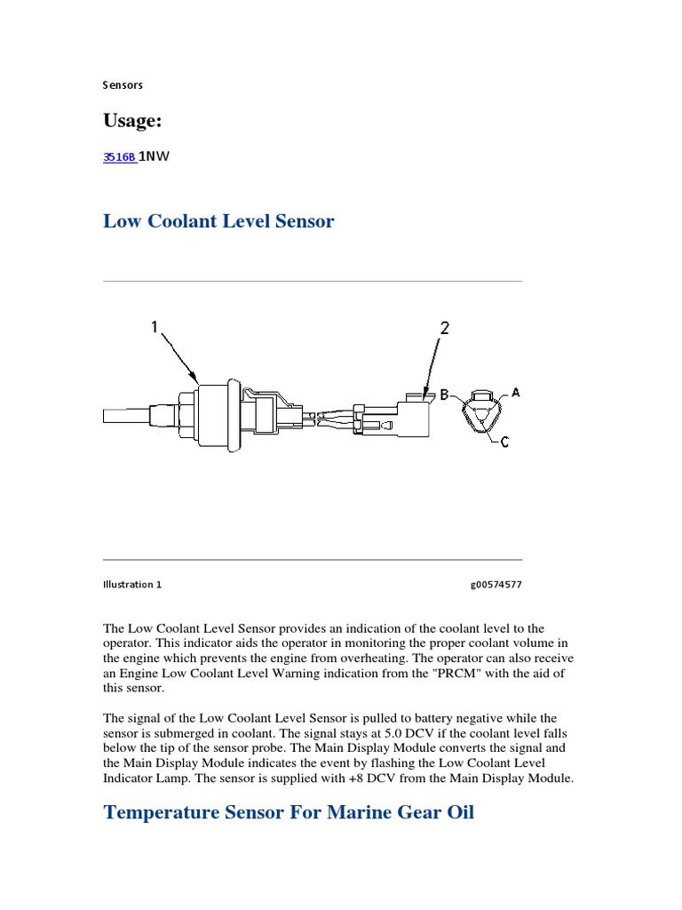 Low Fuel and Coolant Level Sensors | PDF