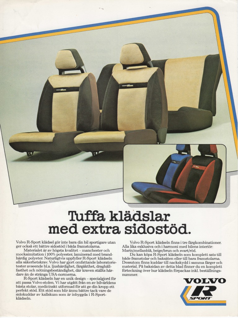 Volvo 240 Series R-Sport Upholstery Sets PDF | PDF