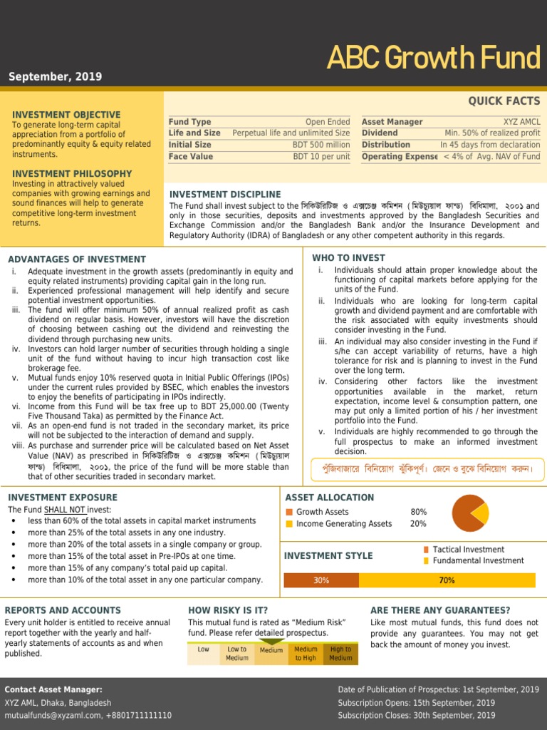 Mutual Fund Prospectus | PDF | Finance & Money Management | Law