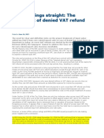 Denial of Input VAT Refund TCC From 0 Rated Sales