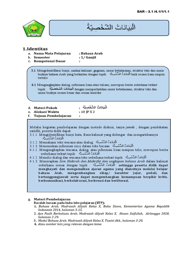 Bahasa Arab X Pdf Pdf