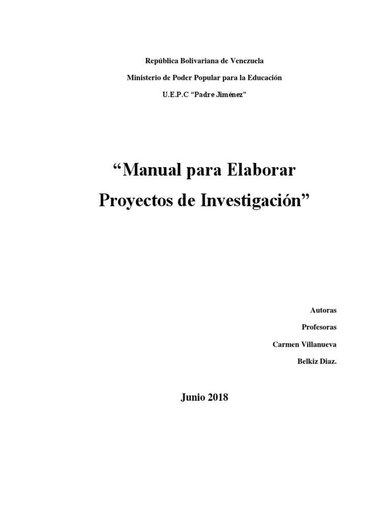 Guia Cómo Elaborar Un Proyecto de Investigación | PDF