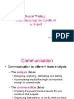 Report Writing: Communicating The Results of A Project