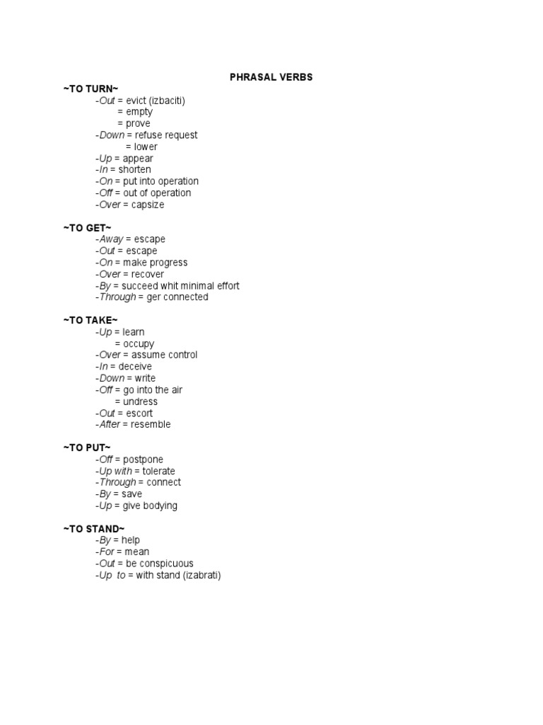 Essential Phrasal Verbs Guide | PDF