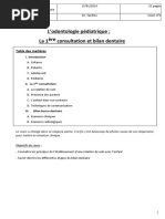1. Odontologie pédiatrique La 1ère consultatio et bilan dentaire