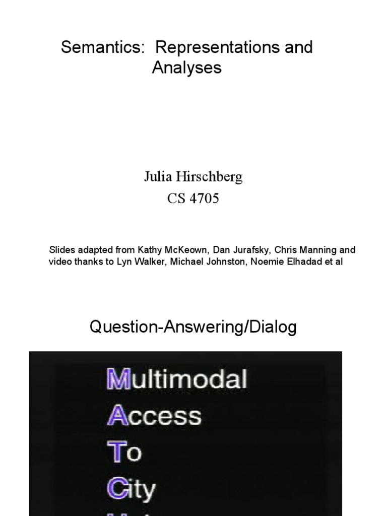 Semantic Representations in NLP Systems | PDF | Predicate (Grammar ...