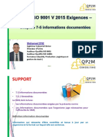 ISO9001V2015 - Support 7-5 Informations docume