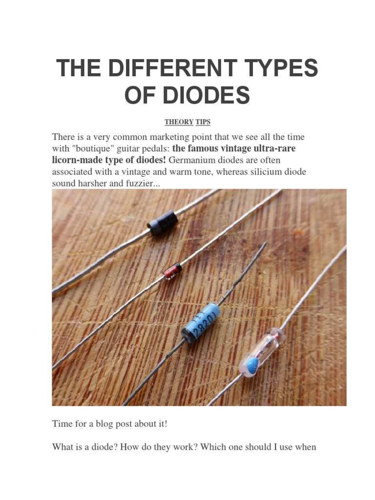The Different Types of Diodes PDF