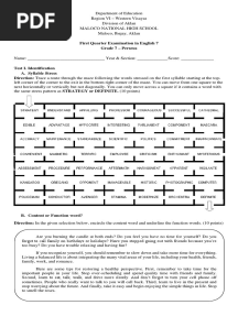 Grade 7 Ste Exam