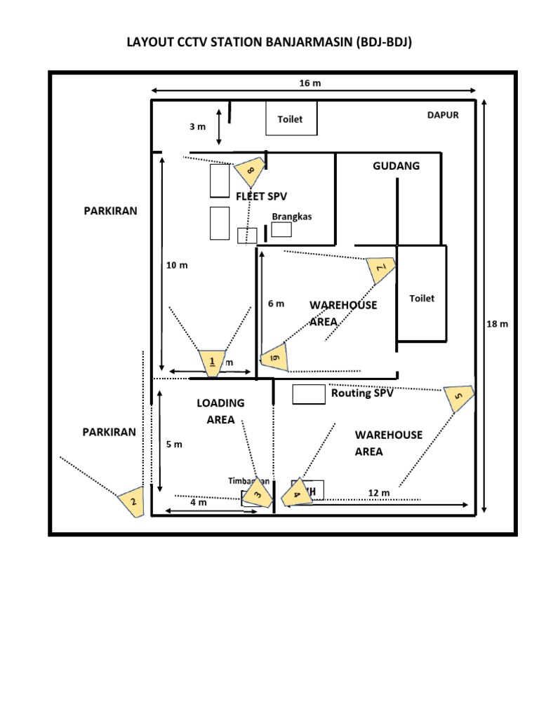 CCTV Layout Plan for Banjarmasin Station | PDF