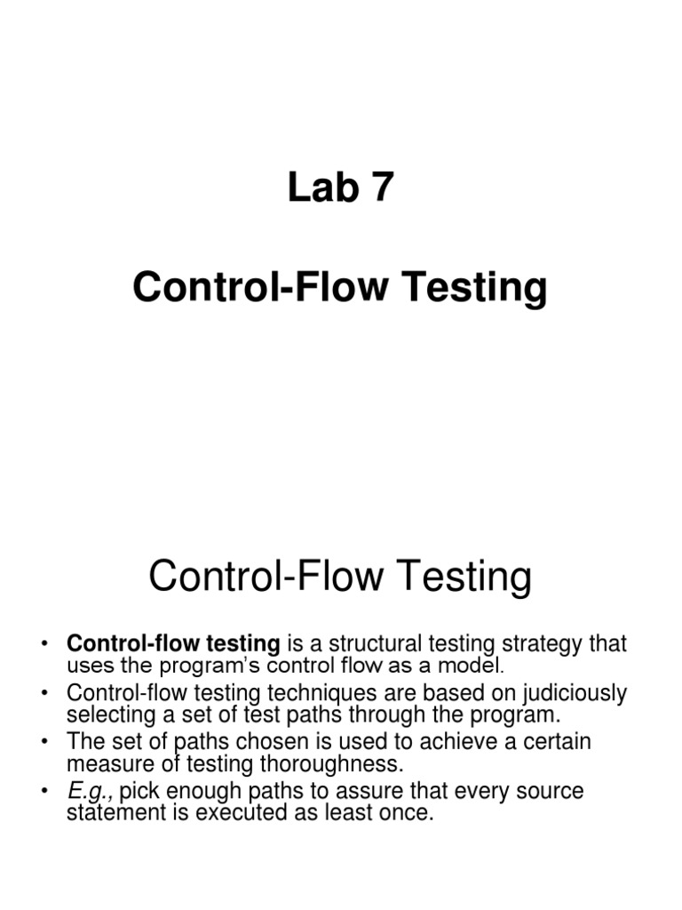 Lab+3 Control Flow - Testing | PDF | Control Flow | Computer Program