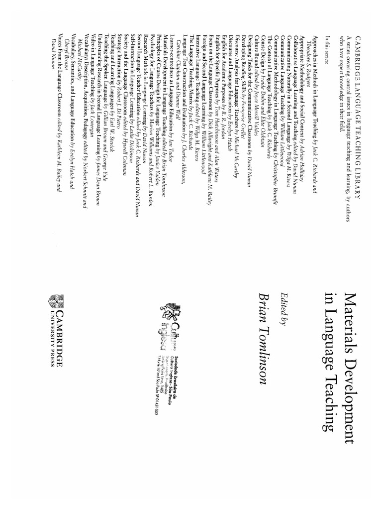 Tomlinson 1998 Materials Development in Language Teaching PDF
