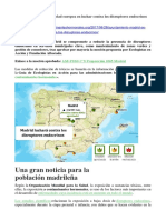 Madrid Primera Gran Ciudad Europea en Luchar Contra Los Disruptores Endocrinos