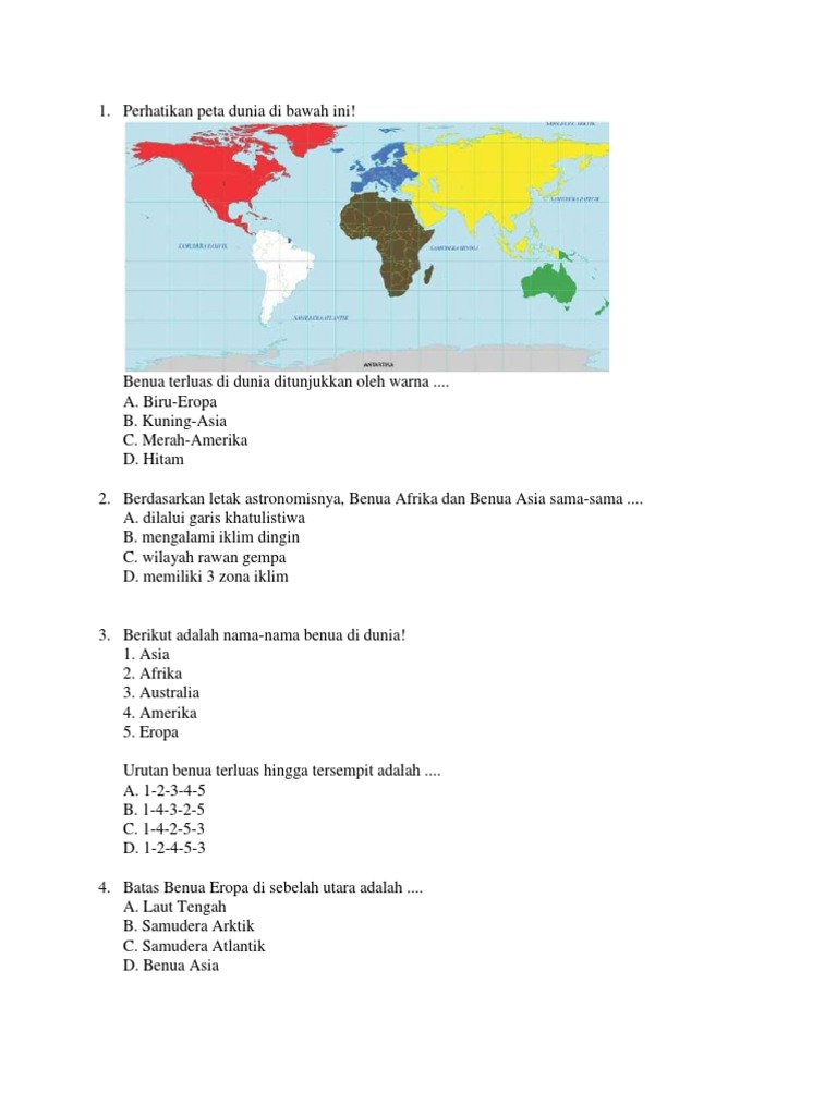 Perhatikan Peta Dunia Di Bawah Ini Pdf
