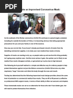 How To Make An Improvised Coronavirus Mask