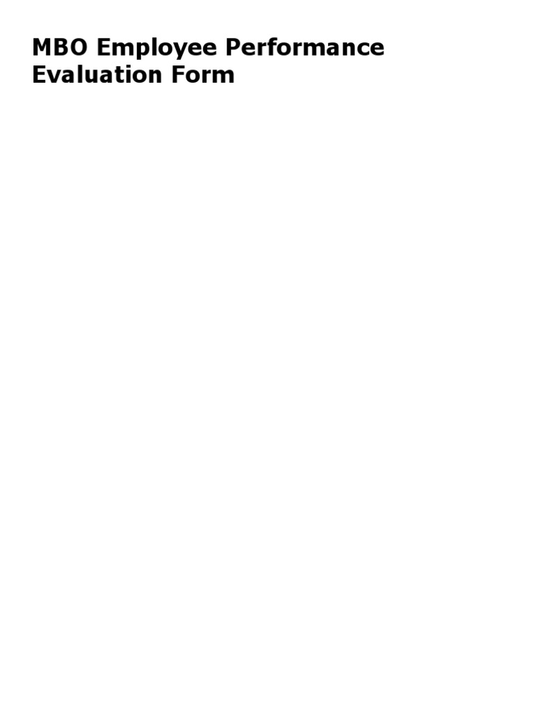MBO Employee Performance Evaluation Form | PDF