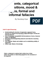 Arguments, Categorical Propositions, Mood & Figure, Formal and Informal Fallacies by Navdeep Kaur